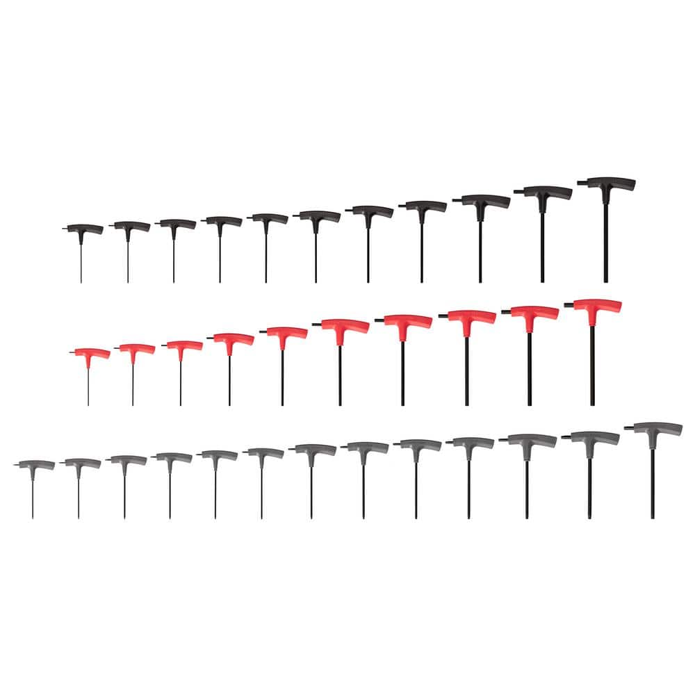 TEKTON Flat End Hex and Star T-Handle Key Set, 34-Piece (5/64-3/8 in., 2-10 mm, T6-T50) (1)