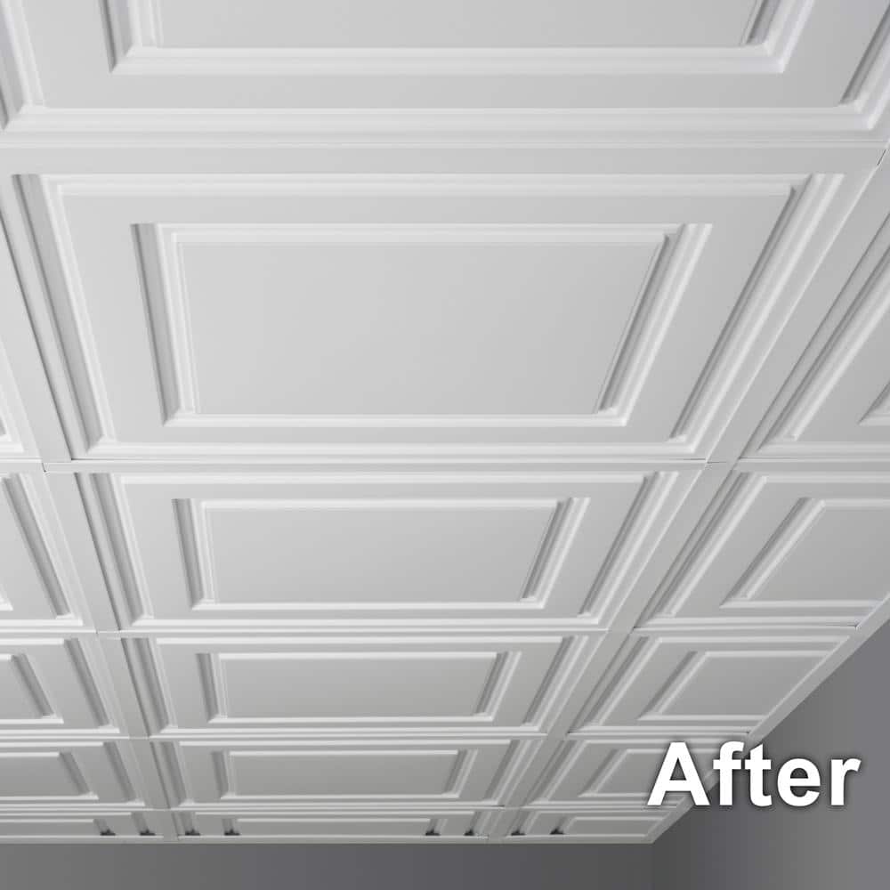 Ceilume EZ-On Grid Cover Kit - Snap On - White - 52 sq. ft. (2)