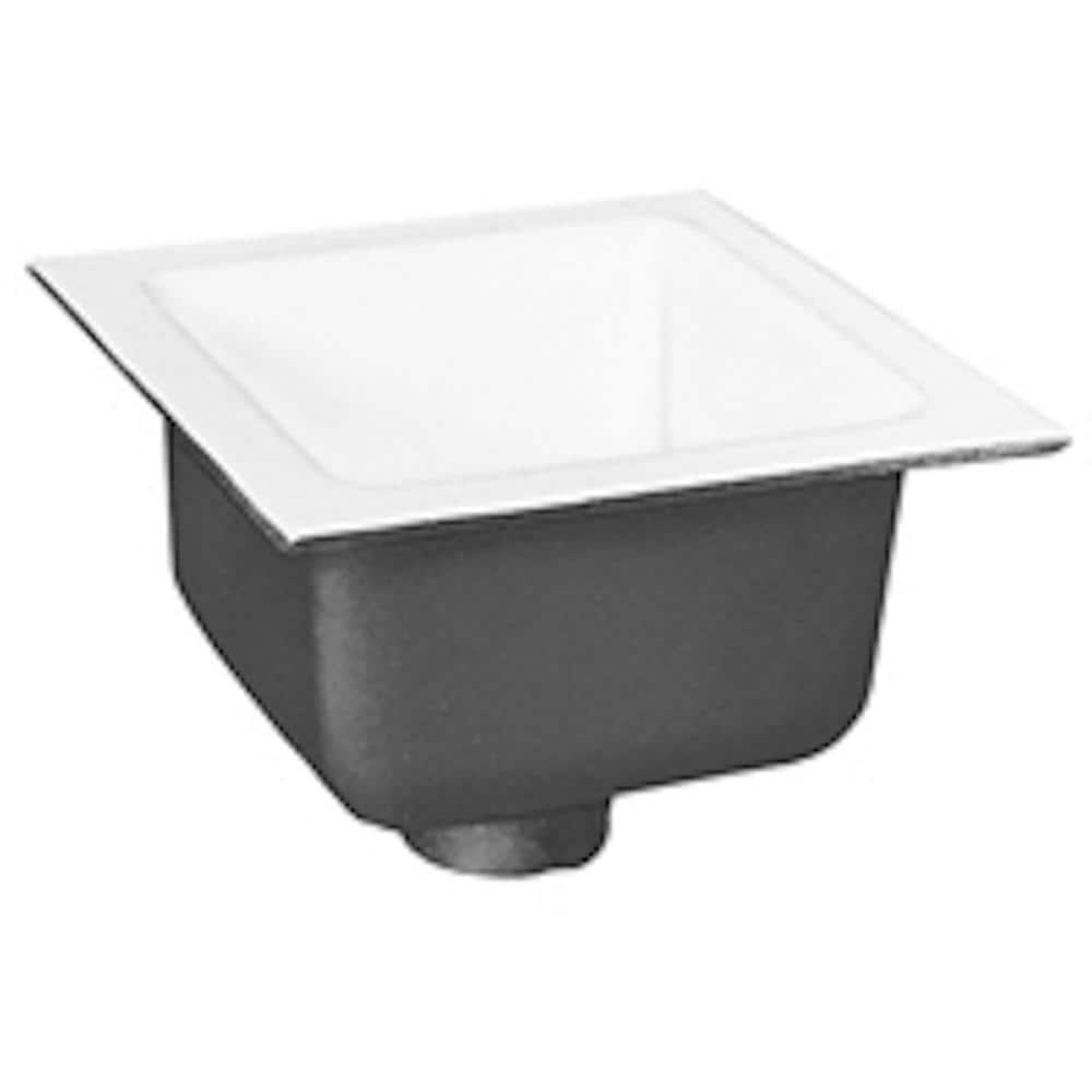 Zurn 12 in. x 12 in. Acid Resisting Enamel Coated Floor Sink with 2 in. No-Hub Connection and 6 in. Sump Depth