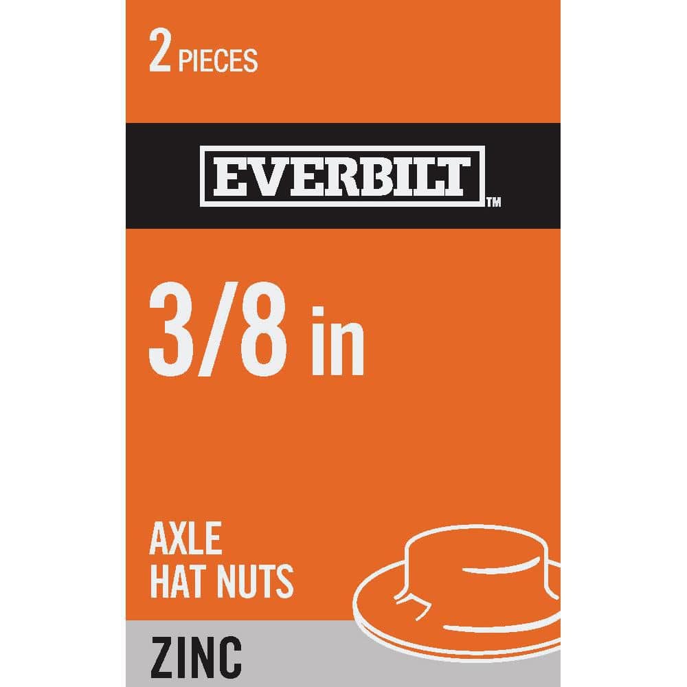 Everbilt 3/8 in. Zinc Plated Axle Hat Nut (2-Pack)