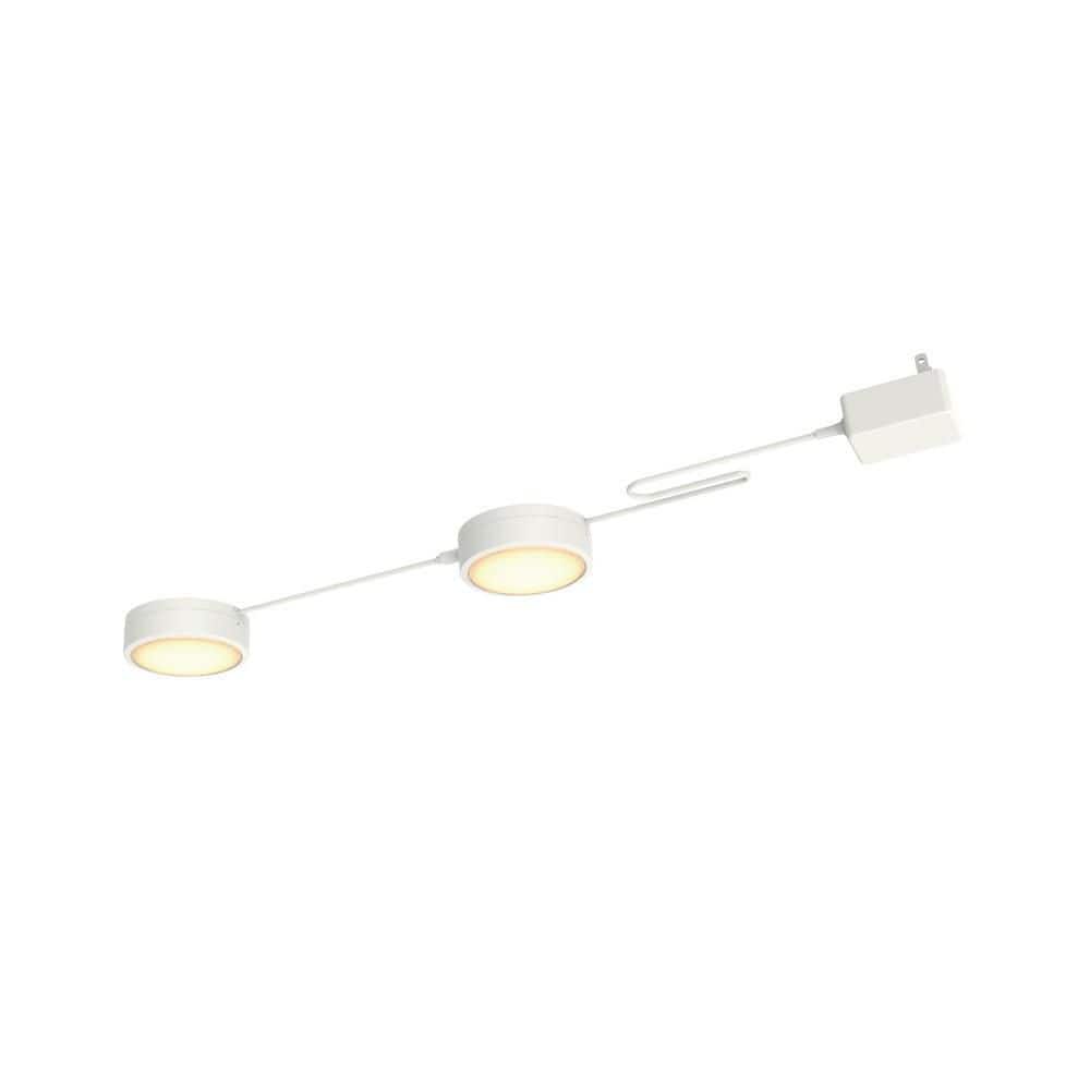 Commercial Electric Plug in 2-Light White Rechargeable Integrated LED Under Cabinet Puck Light (2)