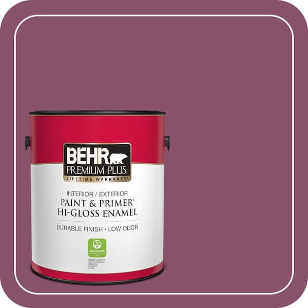 BEHR PREMIUM PLUS #M120-7 Raspberry Crush Enamel Interior Stain-Blocking Paint and Primer (4)
