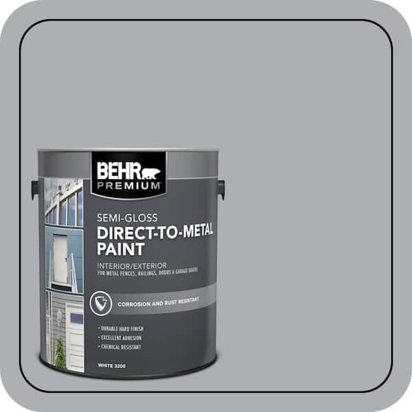 BEHR PREMIUM 1 gal. #N500-3 Tin Foil Semi-Gloss Direct to Metal Interior/Exterior Paint (2)