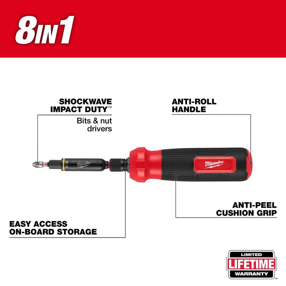 Milwaukee 8-in-1 Multi Bit and Nut Driver with SHOCKWAVE (3)