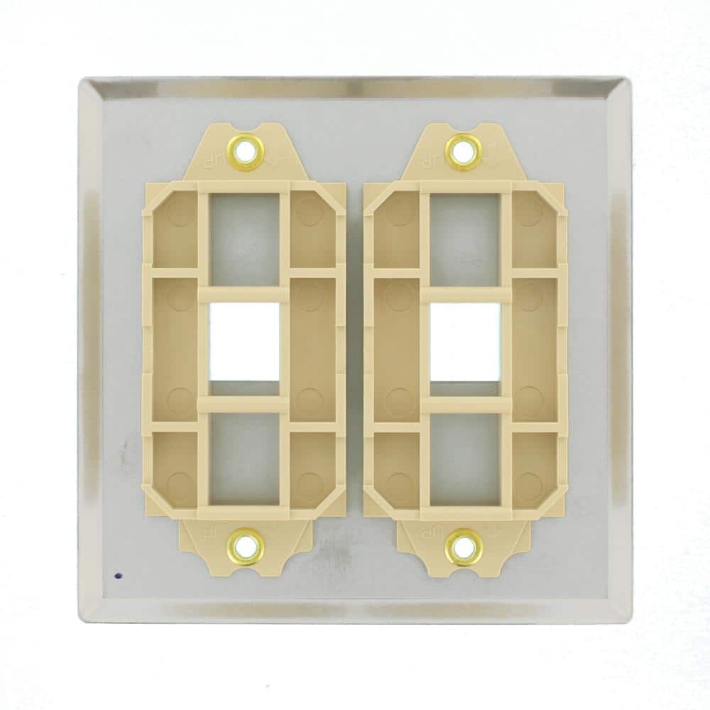 Leviton Stainless Look 2-Gang Audio/Video Wall Plate (1-Pack) 43080-2S2 (3)