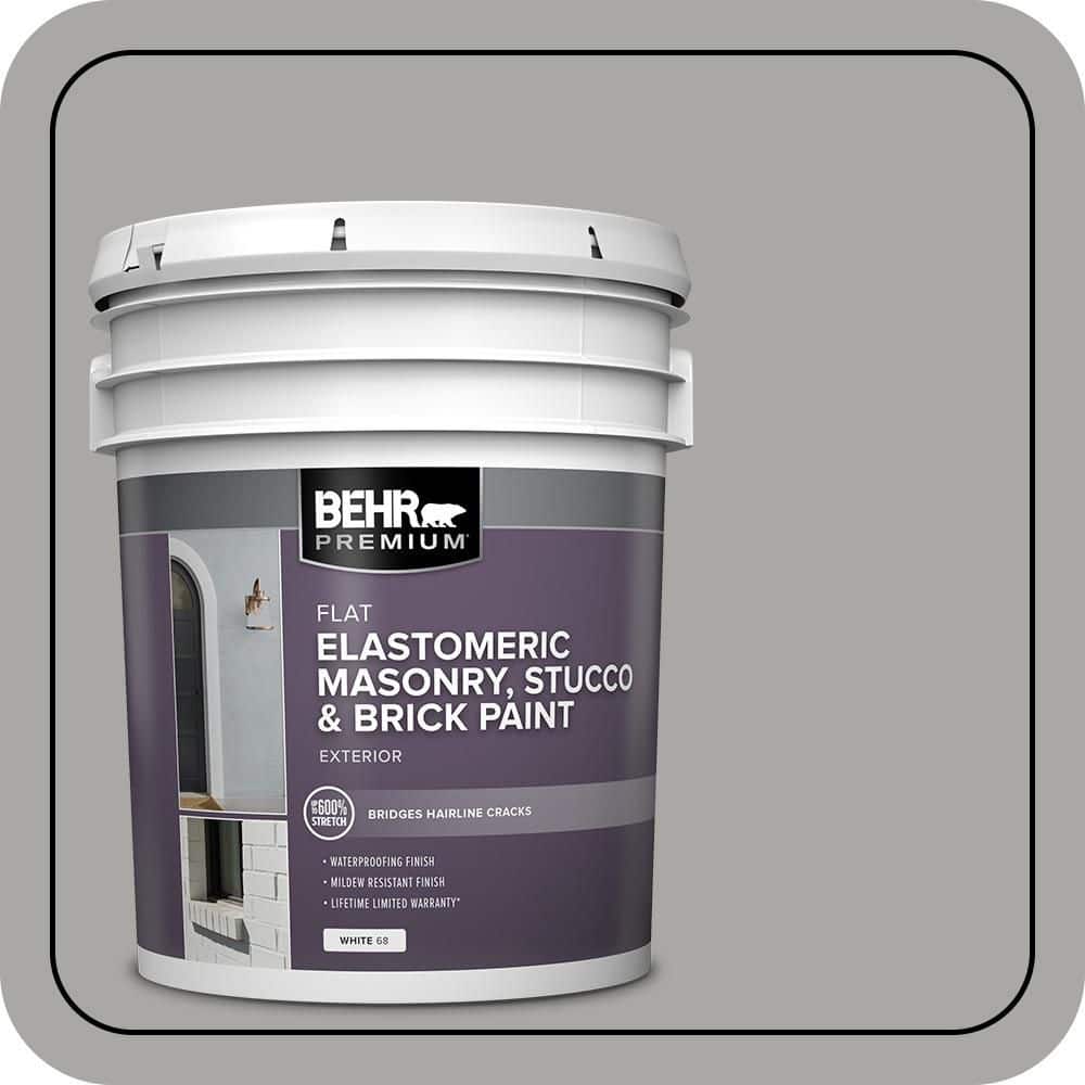 BEHR PREMIUM 5 gal. #PFC-68 Silver Gray Elastomeric Masonry, Stucco and Brick Exterior Paint (1)
