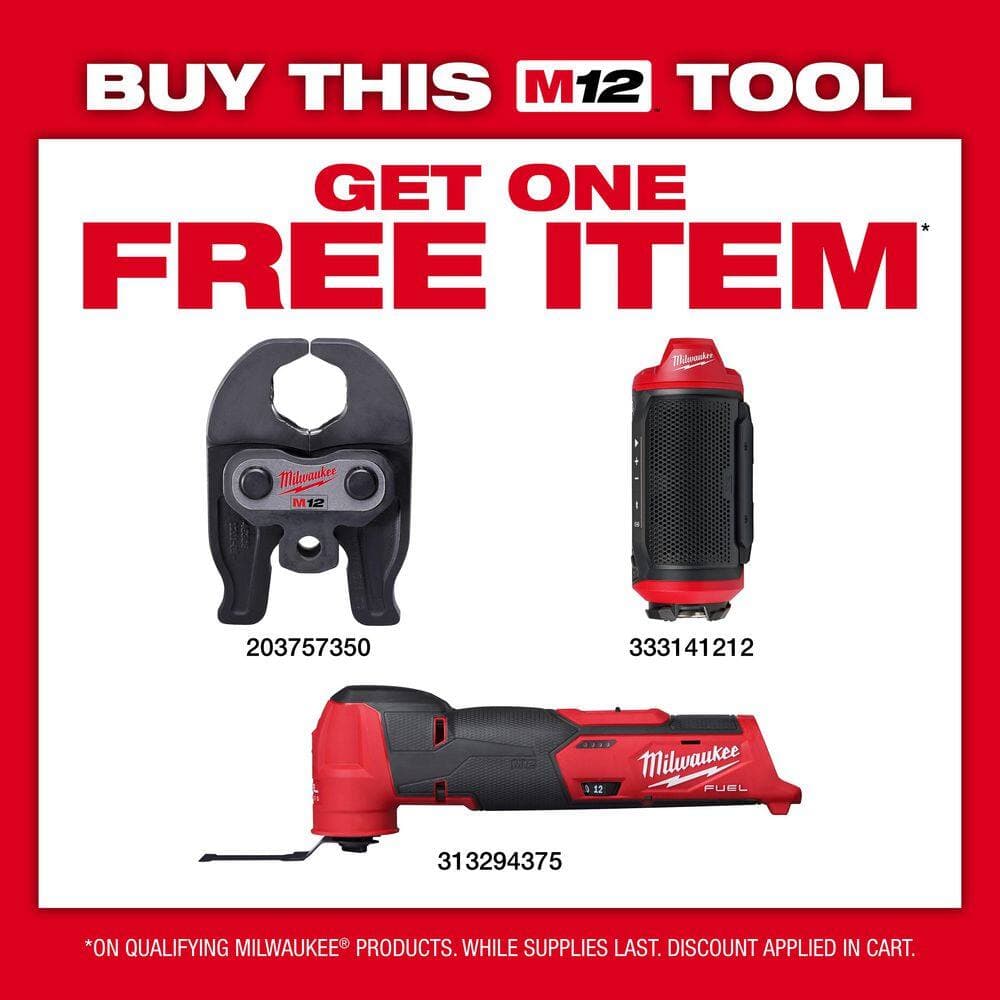 Milwaukee M12 12-Volt Lithium-Ion FORCE Logic Press Tool Kit with ONE-KEY and M12 PVC Pipe Shear with M12 2.0Ah Compact Battery (2)