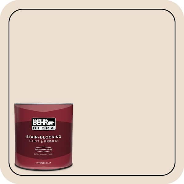 BEHR ULTRA 1 qt. #W-F-120 Natural Linen Extra Durable Flat Interior Paint & Primer (2)