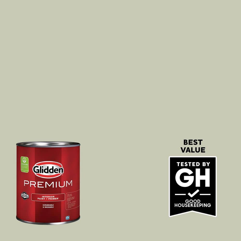 Glidden Premium 1 qt. PPG1125-3 Whispering Pine Satin Interior Latex Paint (1)