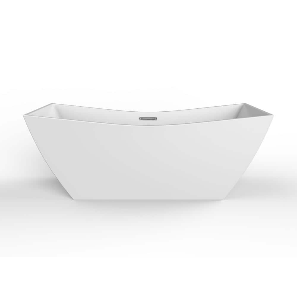 Barclay Products Tanya Acrylic Flatbottom Non-Whirlpool Bathtub White with Integral Drain Polished Nickel (1)