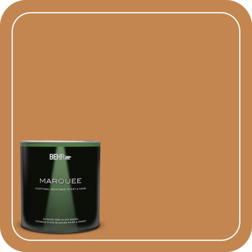 BEHR MARQUEE 1 qt. #PPU4-03 Butter Rum Semi-Gloss Enamel Exterior Paint & Primer