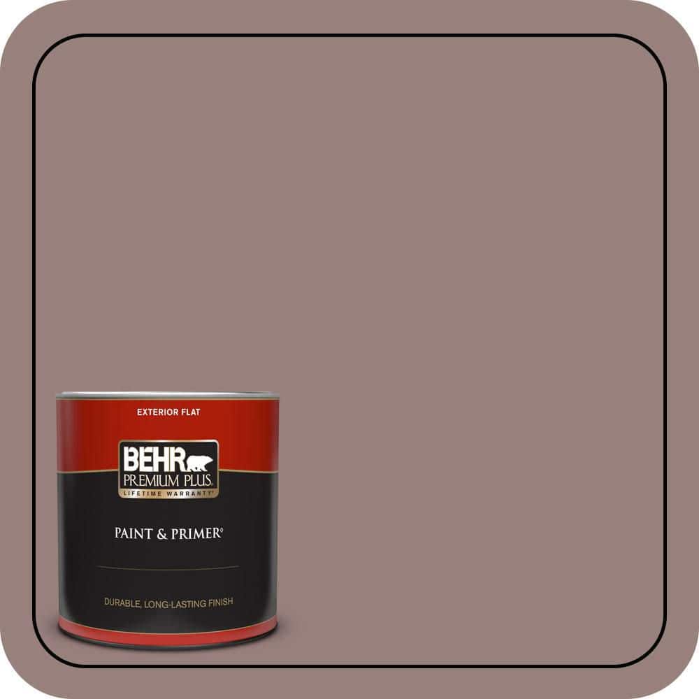 BEHR PREMIUM PLUS 1 qt. #N130-5 Mystere Flat Exterior Paint & Primer
