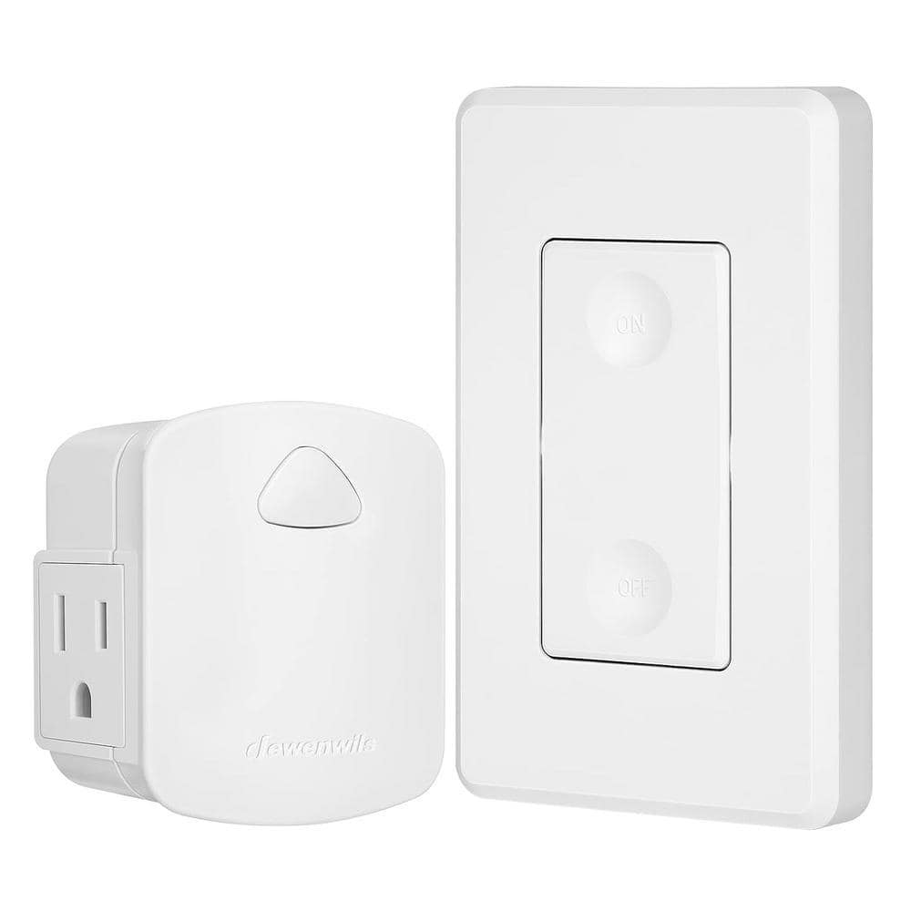 DEWENWILS Wireless Light Switch Remote Control Outlet, White (1)