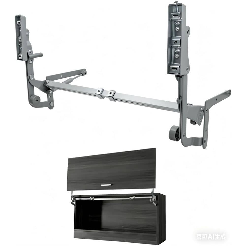 Wudkey 23.62 in.-35.43 in. Cabinet Door Hinge Set with Slow Closing, Vertical Swing Lift Up Stay Pneumatic Arm Mechanism Hinge (1)