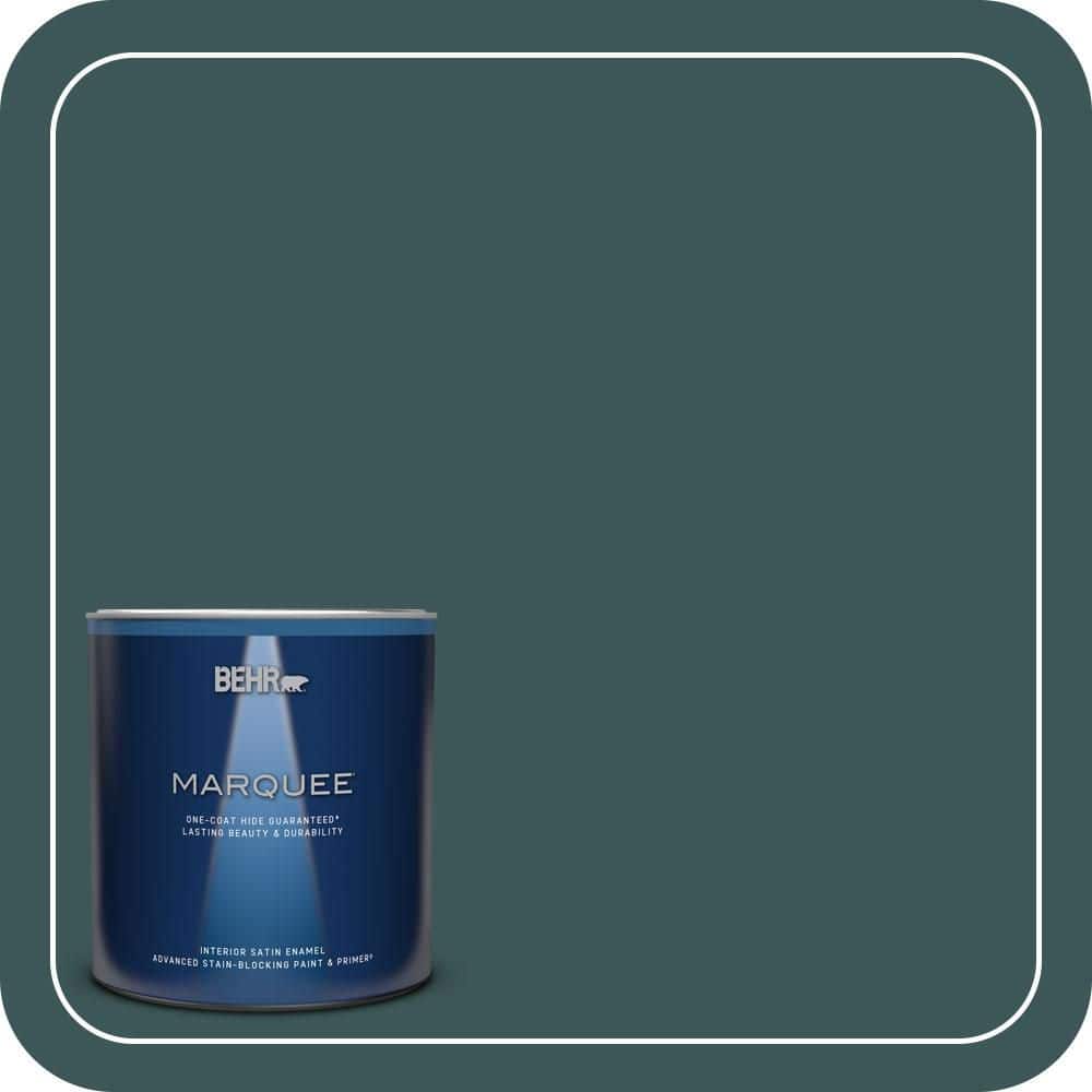 BEHR MARQUEE 1 qt. #PPU12-01 Abysse Satin Enamel Interior Paint & Primer