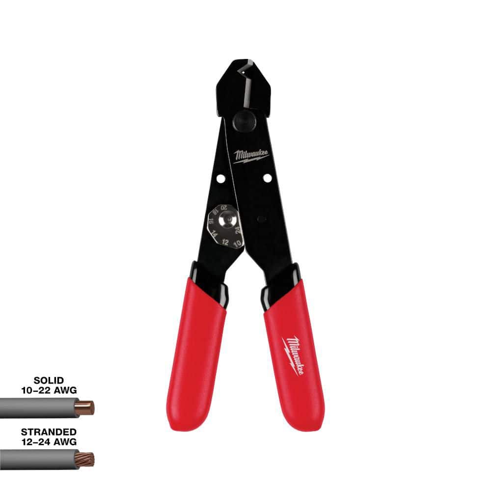 Milwaukee 12-24 AWG Adjustable Compact Wire Stripper / Cutter with Dipped Grip