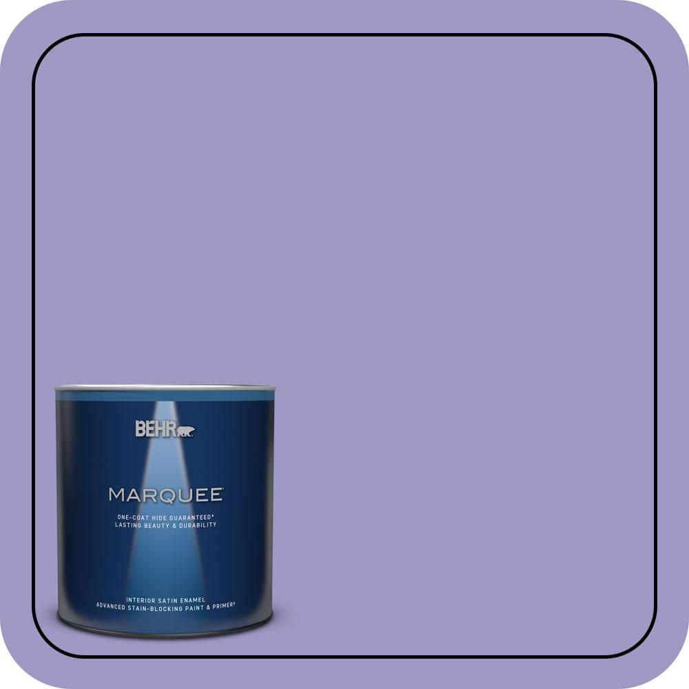 BEHR MARQUEE 1 qt. #630B-5 Majestic Violet Satin Enamel Interior Paint & Primer