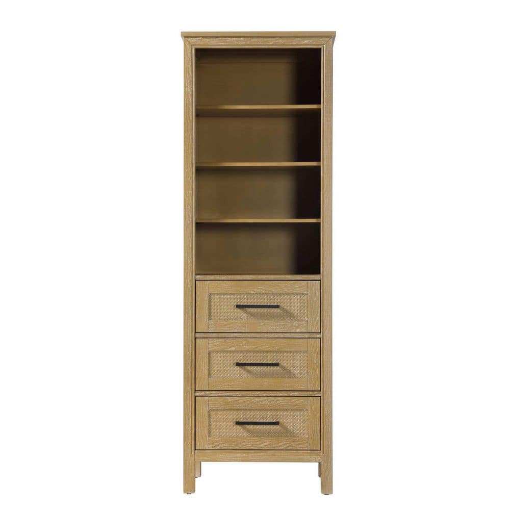 TIMELESS HOME 24 in. W x 18 in. D x 72 in. H Beige Freestanding Linen Cabinet (1)