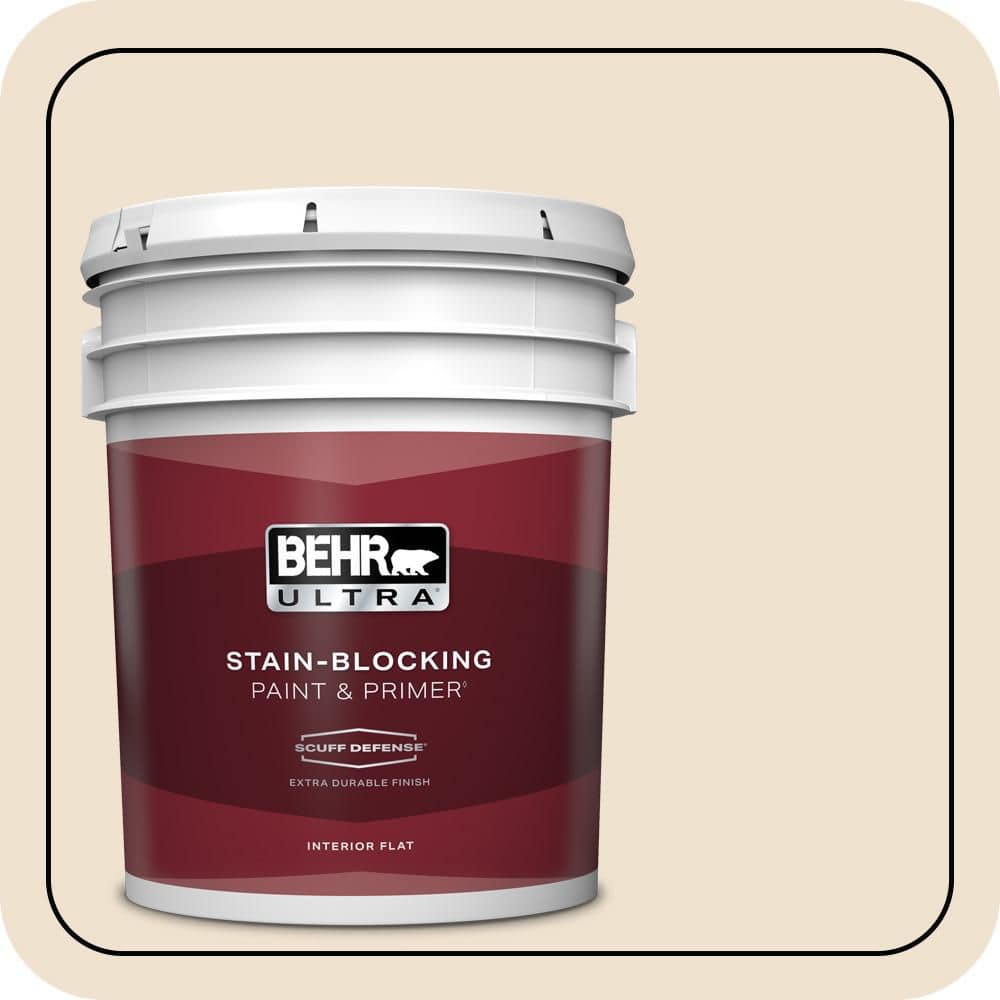 BEHR ULTRA 5 gal. #S280-1 Buckwheat Flour Extra Durable Flat Interior Paint & Primer