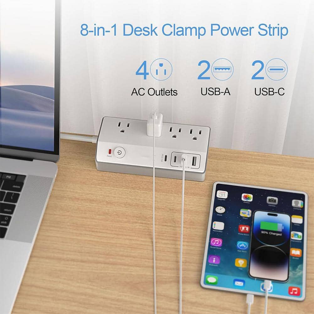 Yichuhaoxi Desk Clamp Power Strip with USB C, JXGUCAT PD 20-Watt Fast Charging Power Station, Removable Desk Clamp (2)
