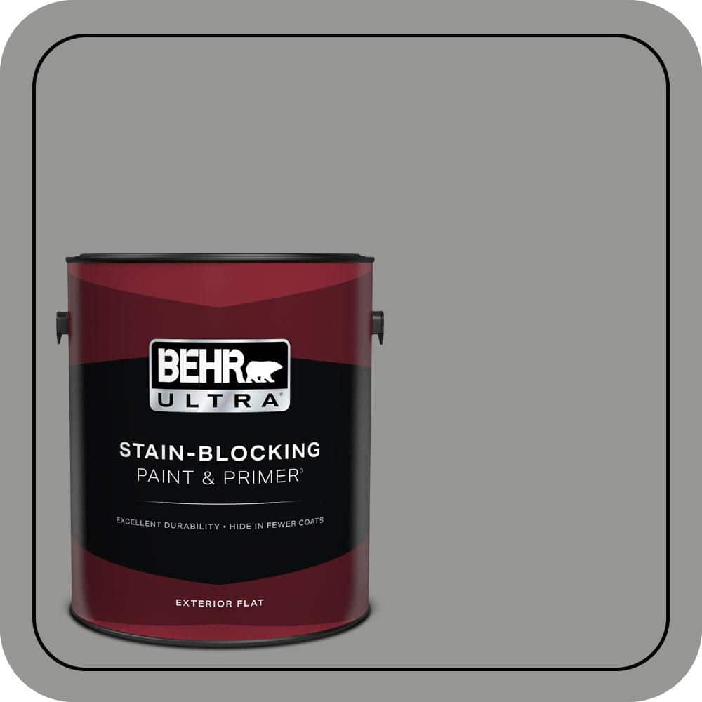 BEHR ULTRA 1 gal. #PPU24-19 Shark Fin Flat Exterior Paint & Primer