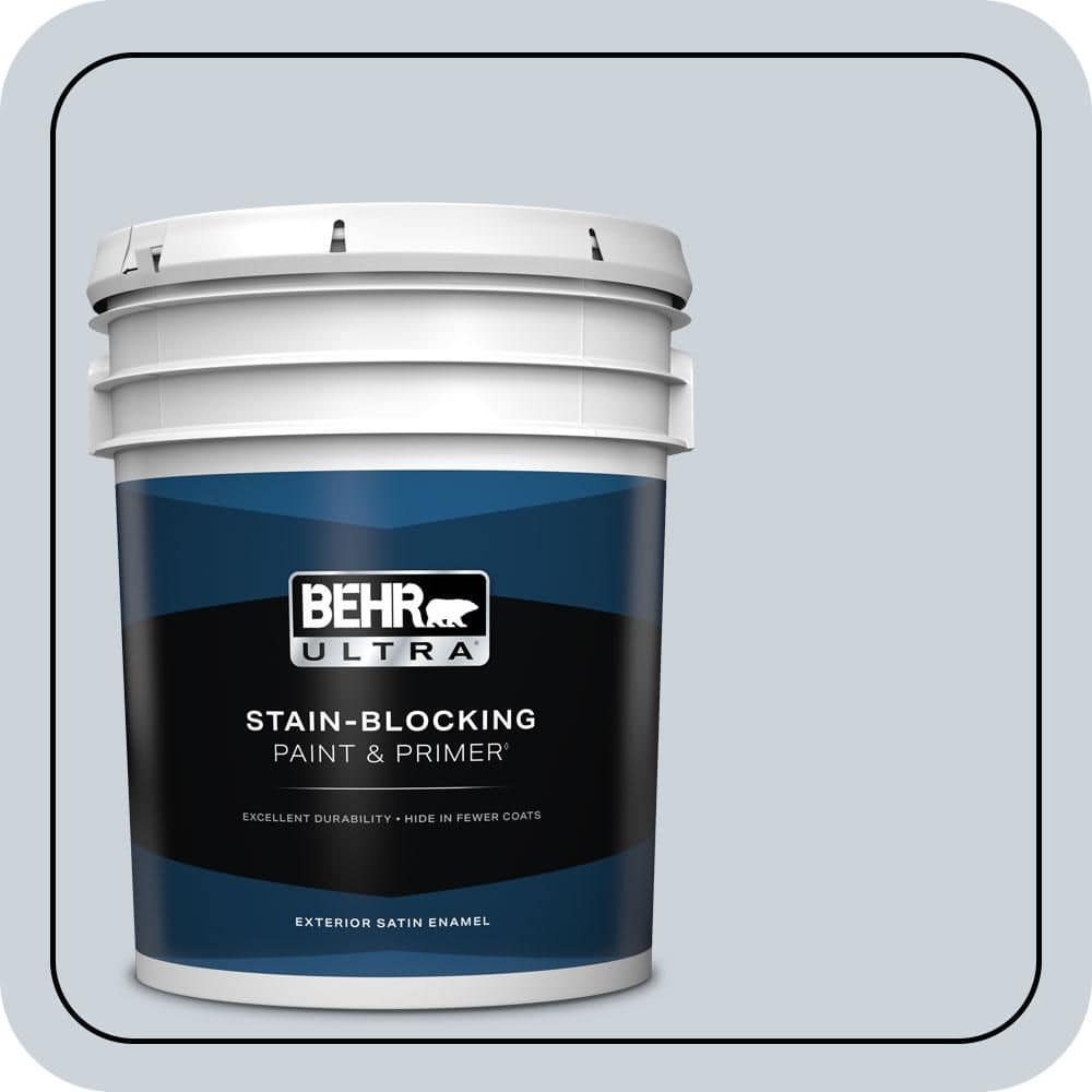BEHR ULTRA 5 gal. #PPU14-17A Polar Frost Satin Enamel Exterior Paint & Primer