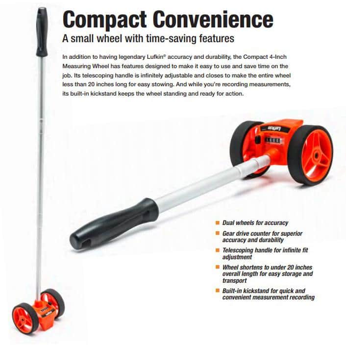 Crescent Lufkin 4 in. Dual Wheel Small Measuring Wheel (2)
