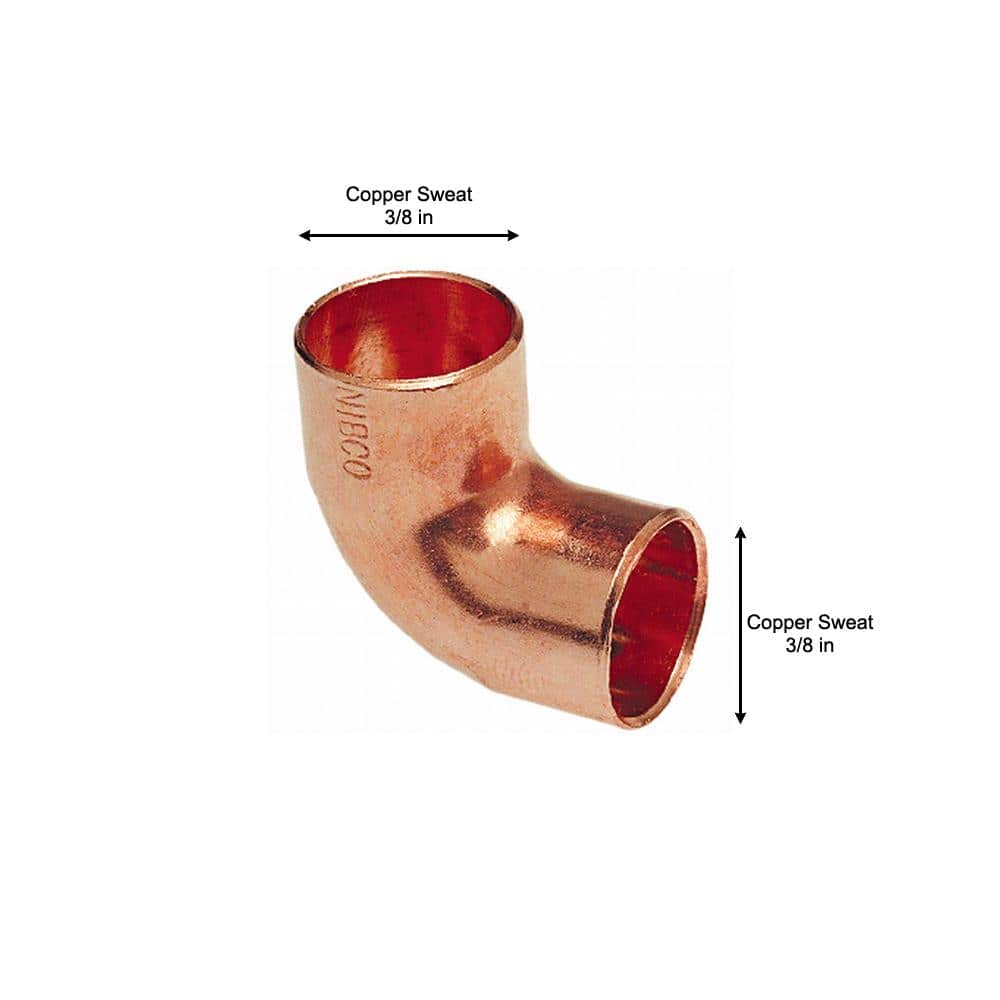 Everbilt 3/8 in. Copper 90-Degree Cup x Cup Elbow Fitting (3)