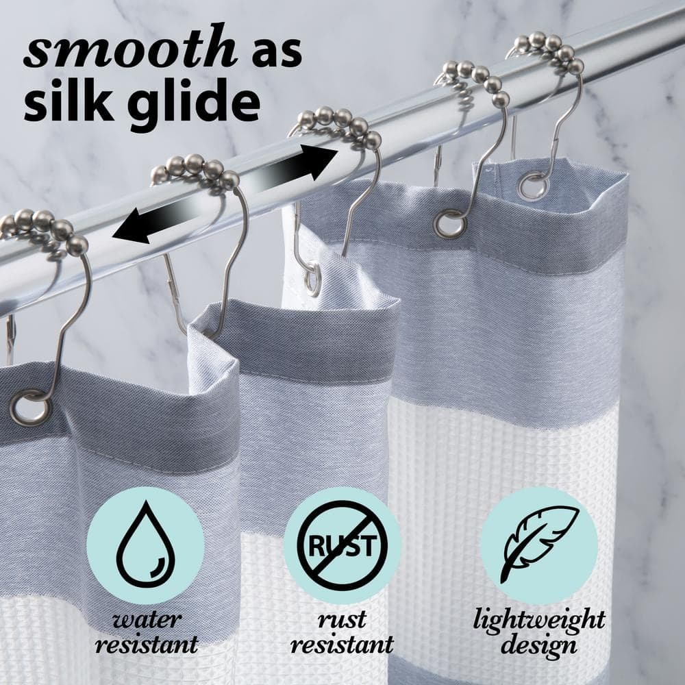 Bath Bliss Shower Curtain Rings in Satin Nickel (12-Pack) (3)
