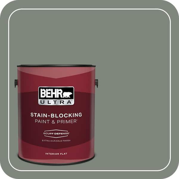 BEHR ULTRA 1 gal. #N410-5 Village Green Extra Durable Flat Interior Paint & Primer (2)