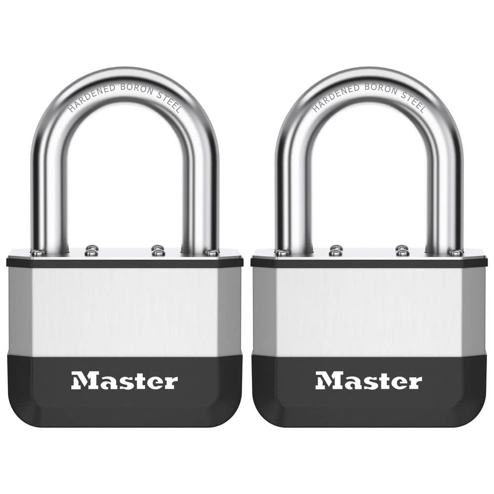 Master Lock Elite Heavy Duty Lock with Hardened Boron Steel Shackle, 2-5/8 in. wide, 1-½ in. Shackle; Two-Pack (1)