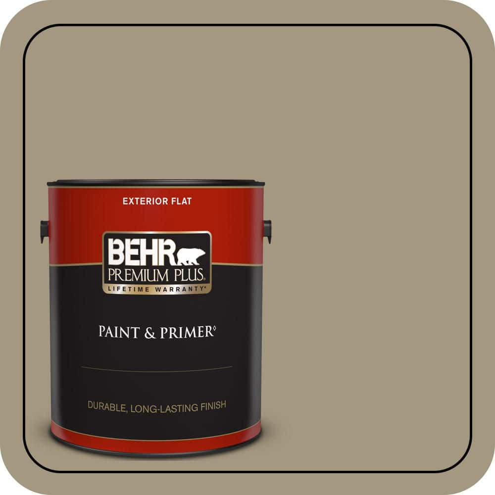 BEHR PREMIUM PLUS 1 gal. #N330-5 Livingston Flat Exterior Paint & Primer