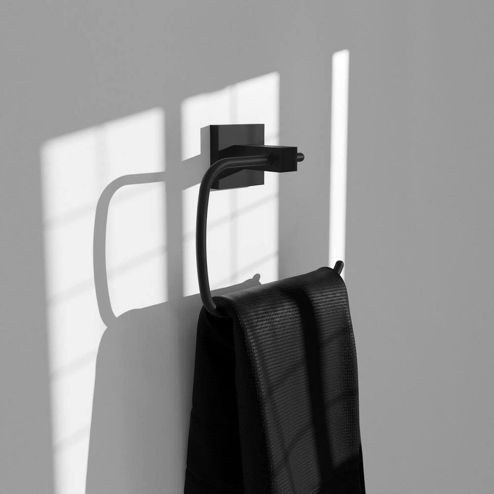 ZLINE Kitchen and Bath Palisades Wall Mounted Towel Ring in Matte Black (2)