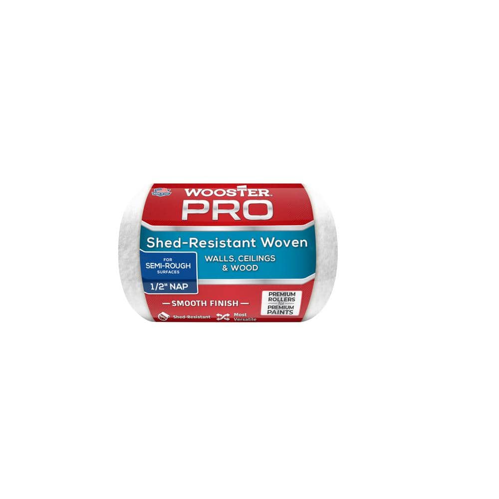Wooster 4 in. x 1/2 in. High-Density Fabric Pro White Woven Fabric Roller Cover Applicator/Tool