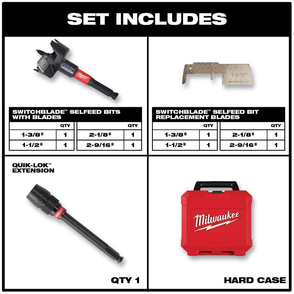 Milwaukee SHOCKWAVE Impact Duty Screw Driver Bit Set with Selfeed Bits, Carbide Hole Saw, Reciprocating Saw Blade (78-Piece) (3)
