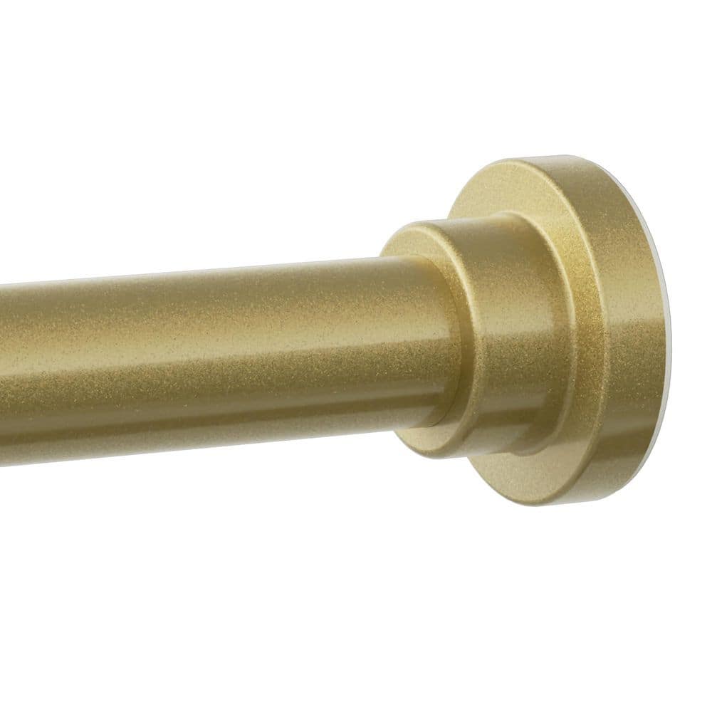 Numhew 28 in. to 74 in. Gold Stainless Steel Adjustable Tension Shower Curtain Rod, No Drilling, No Rust, Non Slip (2)