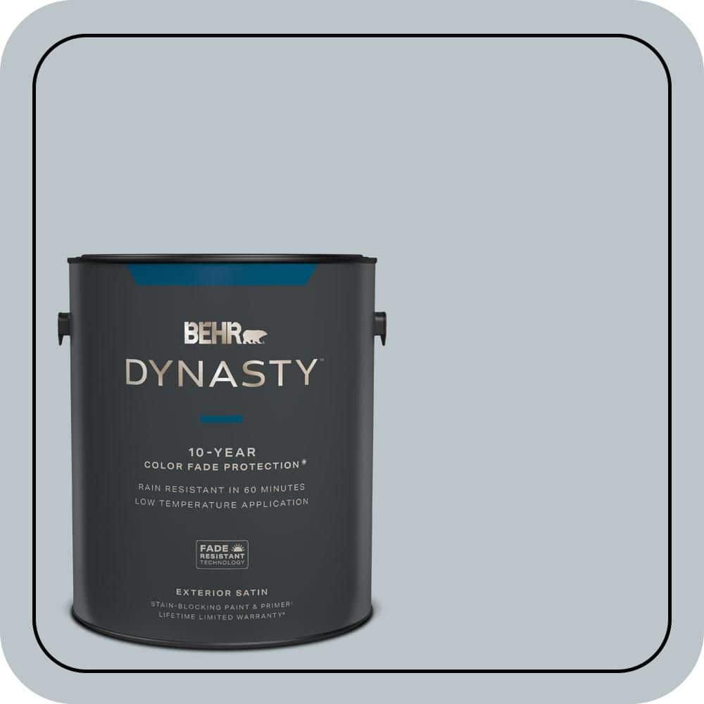 BEHR DYNASTY 1 gal. #N490-2 Icicles Satin Enamel Exterior Stain-Blocking Paint & Primer