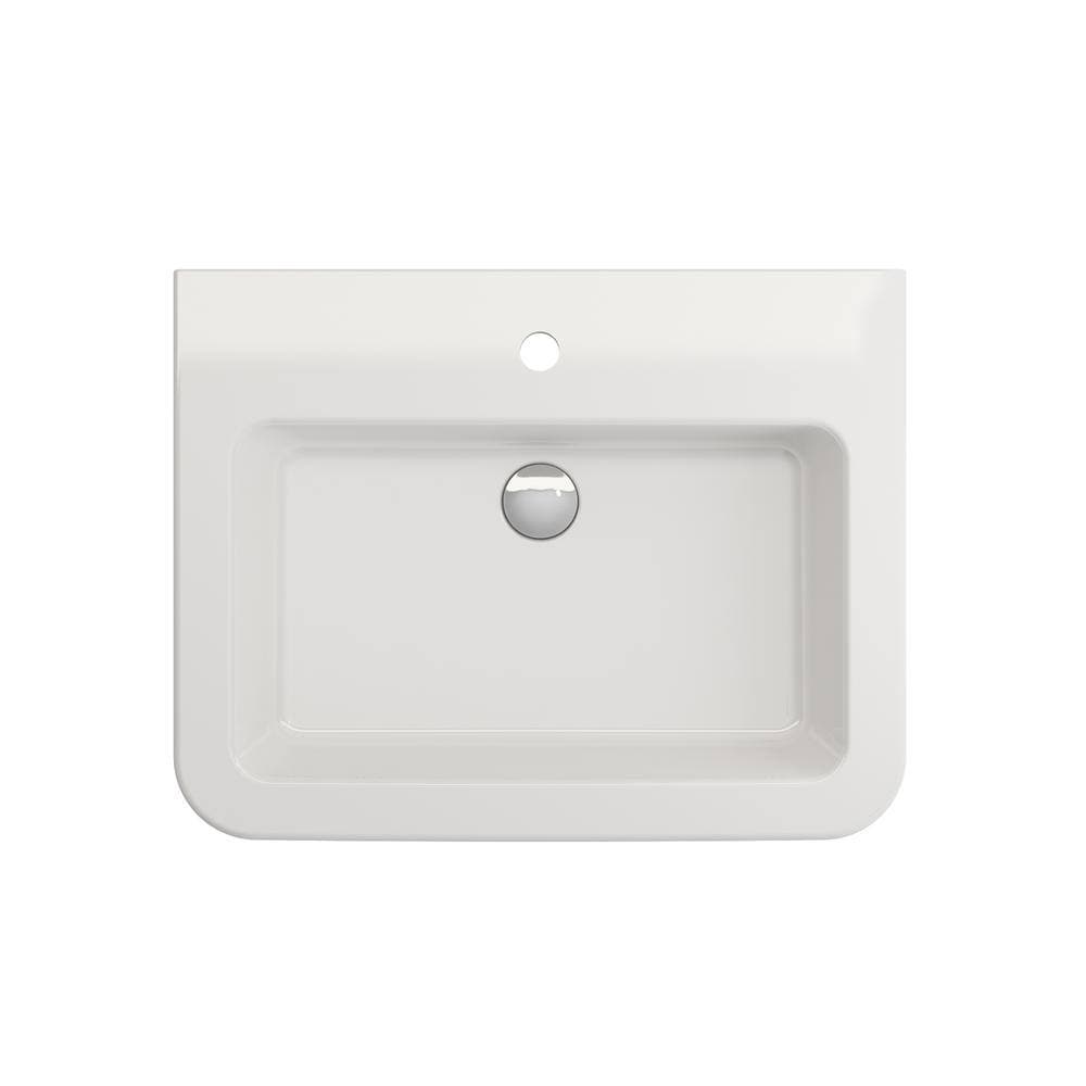 BOCCHI Parma 25.5 in. 1-Hole with Overflow Wall-Mounted Fireclay Bathroom Sink in White (3)