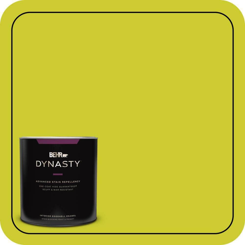 BEHR DYNASTY 1 qt. #S-G-400 Lime Pop Eggshell Enamel Interior Stain-Blocking Paint and Primer