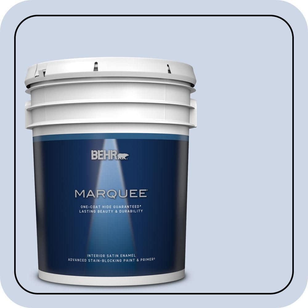 BEHR MARQUEE 5 gal. #590A-2 Monet Lily Satin Enamel Interior Paint & Primer
