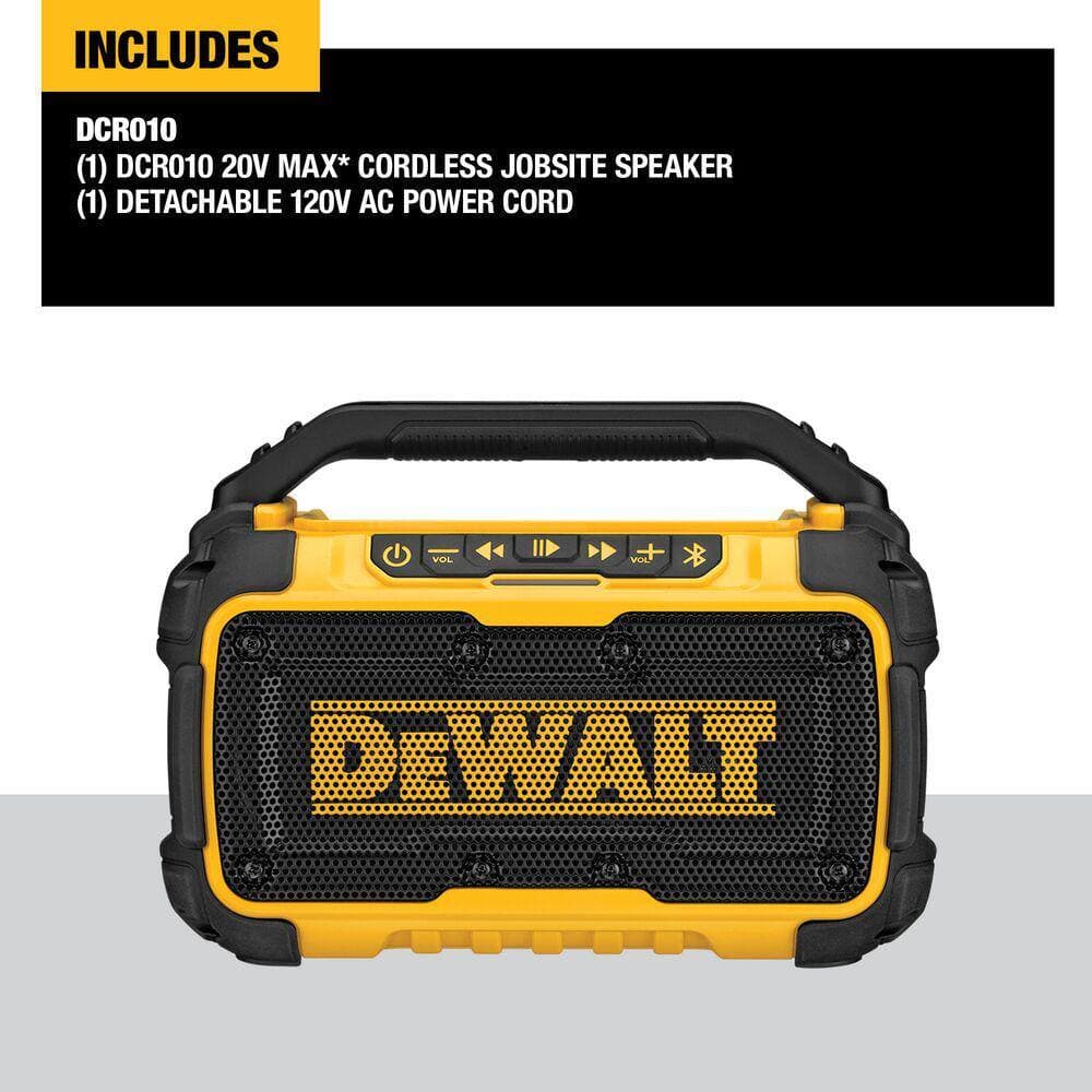 DEWALT 20-Volt MAX Lithium-Ion Cordless Bluetooth Speaker with (2) 5.0 Ah Batteries and Charger (2)