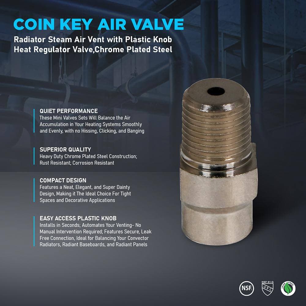 PLUMBFLEX 1/8 in. Chrome Coin Key Radiator Steam Air Valve Male Threaded (3)