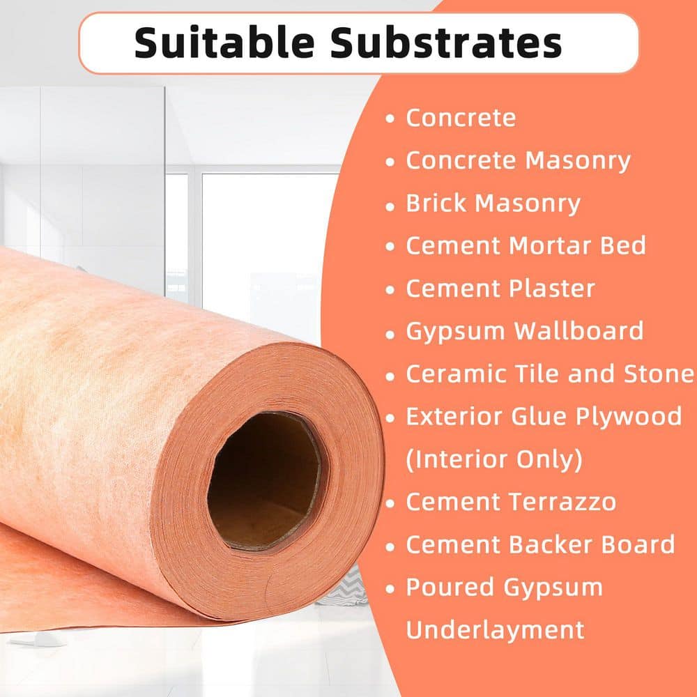Laybus Professional 3.3 FT x 33 FT High-Density Waterproof Membrane for Shower 23.6 Mil Thick (1-Pack) (3)