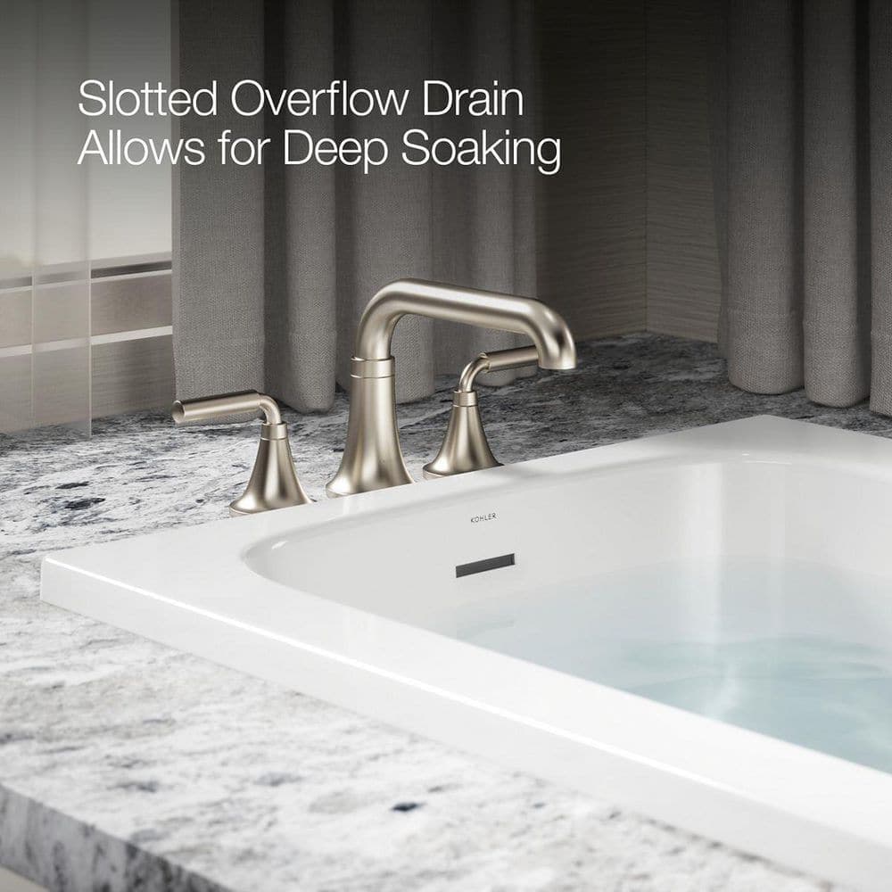 KOHLER Avec 60 in. x 30 in. Rectangular Soaking Bathtub with Reversible Drain in White (2)