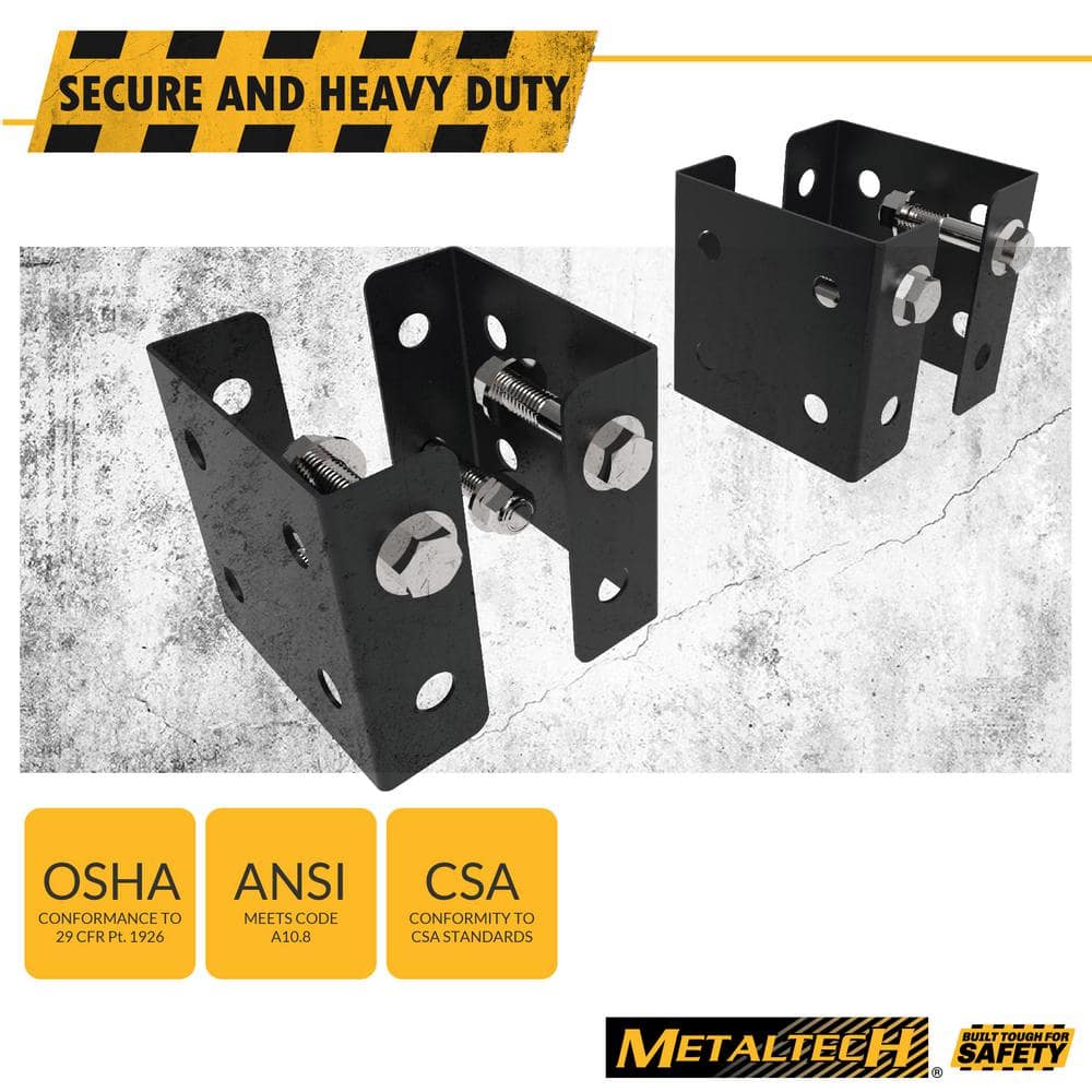 MetalTech 4 in. x 1.5 in. Painted Steel Connector with U-Shaped Plates, 4-Bolts, 8-Washers and 4-Nuts for Scaffold Bench (2-Pack) (3)