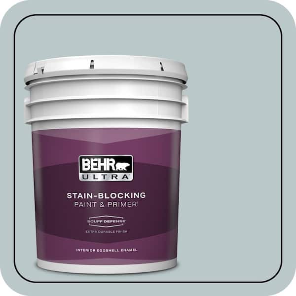 BEHR ULTRA 5 Gal. #N470-2A Dusted Blue Extra Durable Eggshell Enamel Interior Paint and Primer (2)