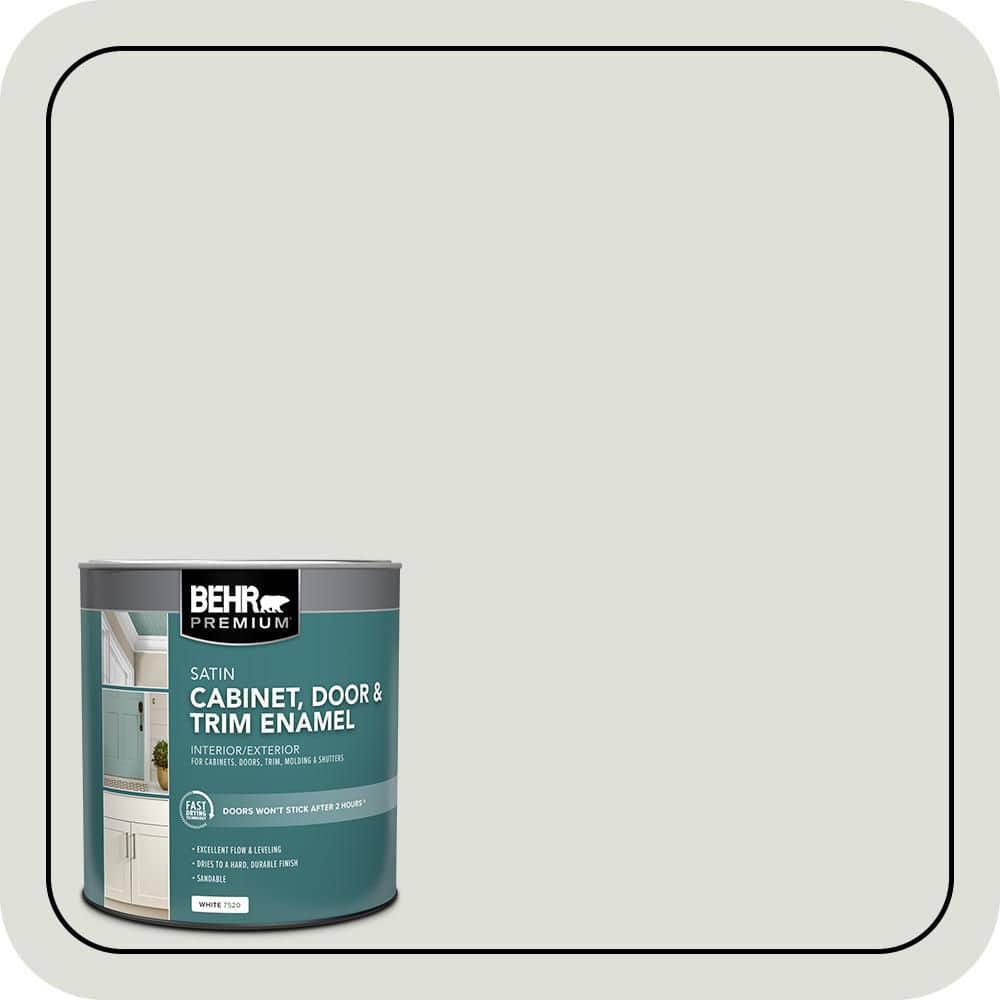 BEHR PREMIUM 1 qt. #PPU25-11 Salt Cellar Satin Enamel Interior/Exterior Cabinet, Door & Trim Paint (1)