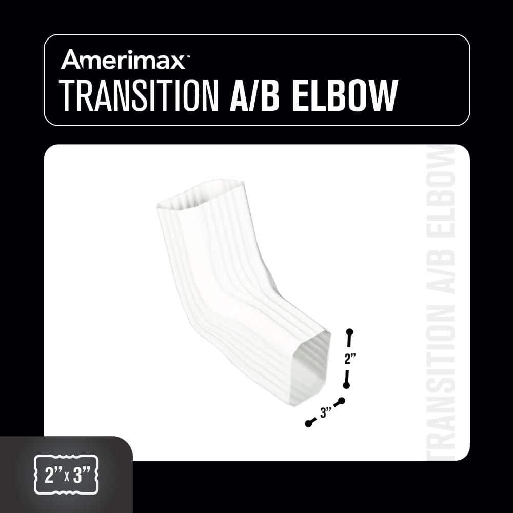 Amerimax Home Products 2 in. x 3 in. White Vinyl Downspout A-B-Elbow (3)