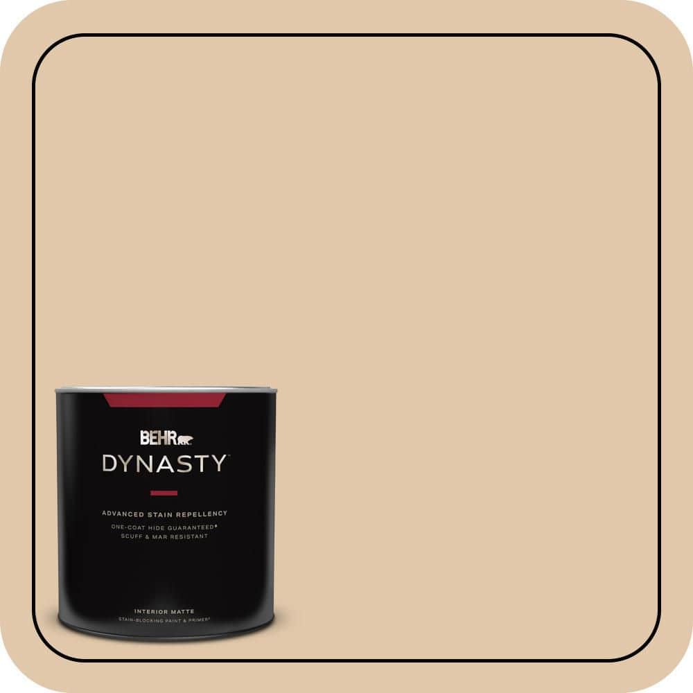 BEHR DYNASTY 1 qt. #MQ2-08 Irish Cream One-Coat Hide Matte Interior Stain-Blocking Paint & Primer