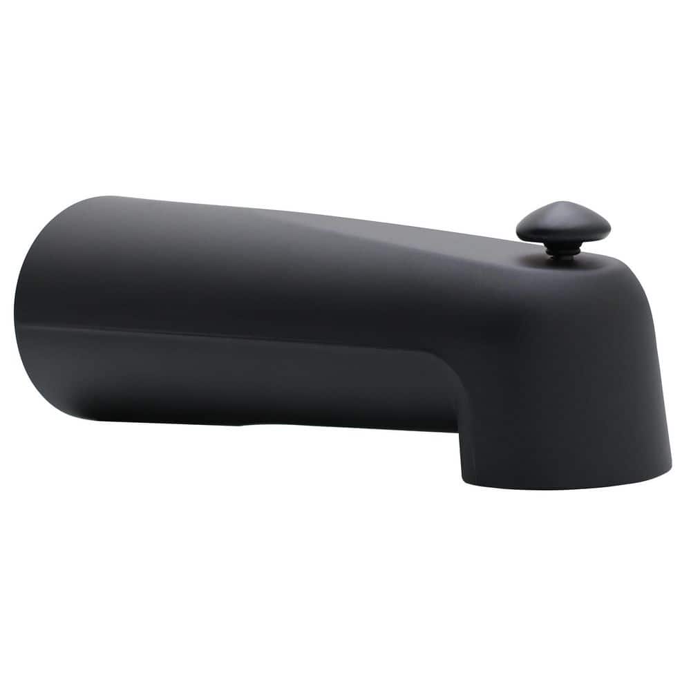 Westbrass 7 in. Reach Wall Mount Tub Spout with Diverter for Copper Pipe in Matte Black (1)